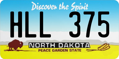 ND license plate HLL375