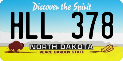 ND license plate HLL378