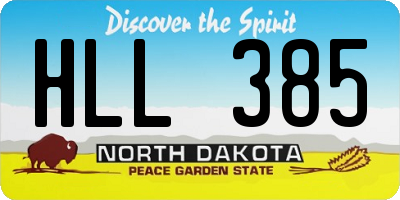 ND license plate HLL385