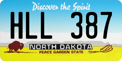 ND license plate HLL387