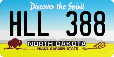 ND license plate HLL388