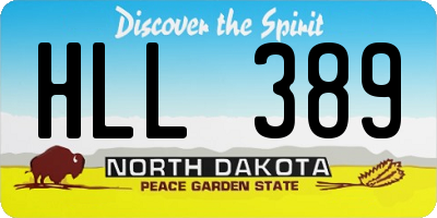 ND license plate HLL389