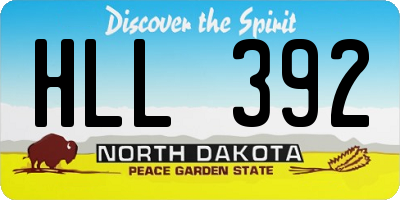 ND license plate HLL392