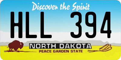 ND license plate HLL394