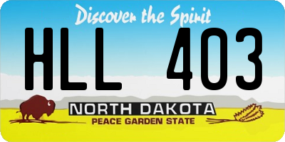 ND license plate HLL403