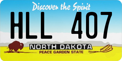 ND license plate HLL407