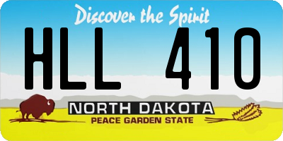 ND license plate HLL410