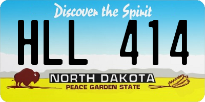 ND license plate HLL414