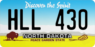 ND license plate HLL430