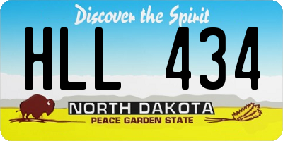 ND license plate HLL434