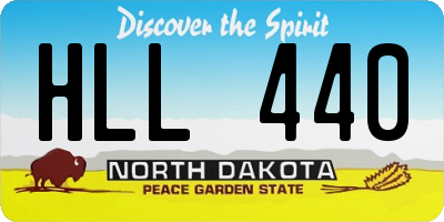 ND license plate HLL440