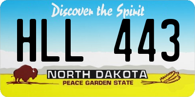 ND license plate HLL443