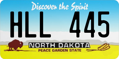 ND license plate HLL445