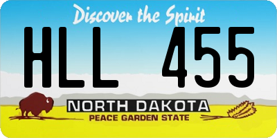 ND license plate HLL455