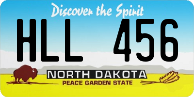 ND license plate HLL456