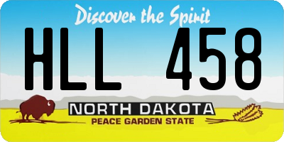 ND license plate HLL458