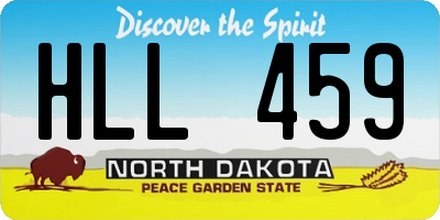 ND license plate HLL459