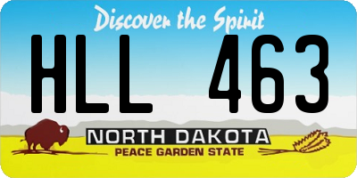 ND license plate HLL463