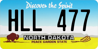 ND license plate HLL477