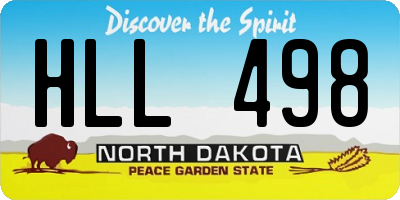 ND license plate HLL498