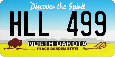 ND license plate HLL499