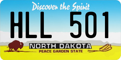 ND license plate HLL501