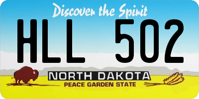 ND license plate HLL502