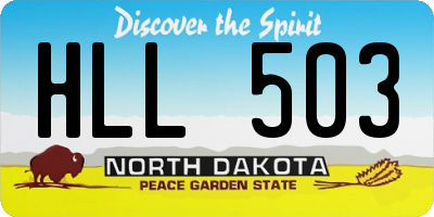 ND license plate HLL503