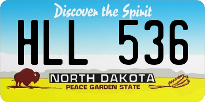 ND license plate HLL536