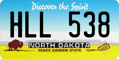 ND license plate HLL538