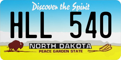 ND license plate HLL540