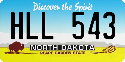 ND license plate HLL543