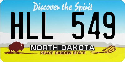 ND license plate HLL549