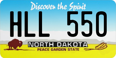 ND license plate HLL550