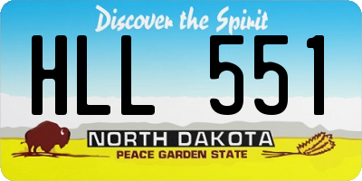 ND license plate HLL551