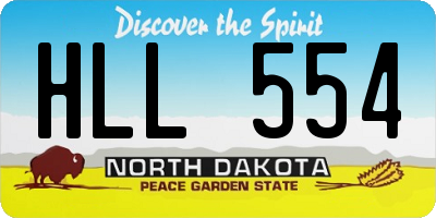 ND license plate HLL554