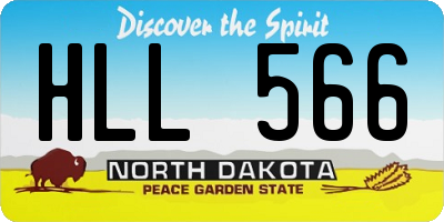 ND license plate HLL566