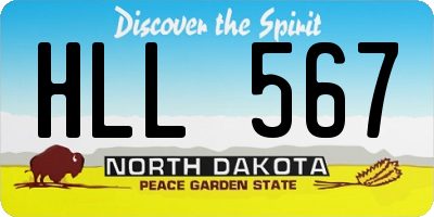 ND license plate HLL567