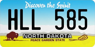 ND license plate HLL585