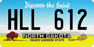 ND license plate HLL612