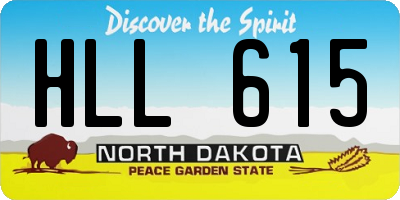 ND license plate HLL615