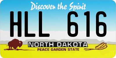 ND license plate HLL616