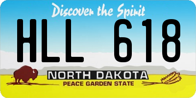 ND license plate HLL618
