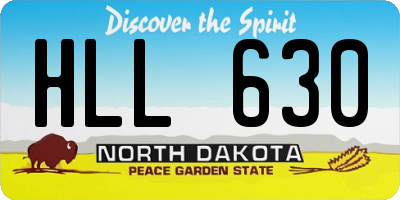ND license plate HLL630