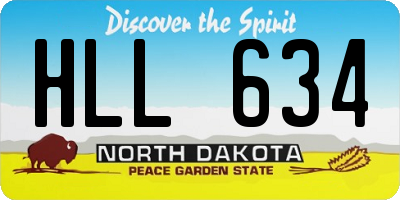 ND license plate HLL634