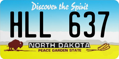 ND license plate HLL637