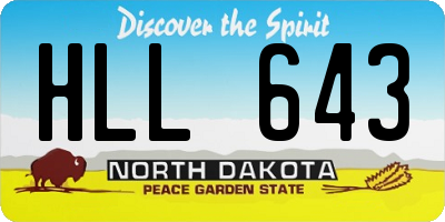 ND license plate HLL643