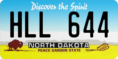 ND license plate HLL644