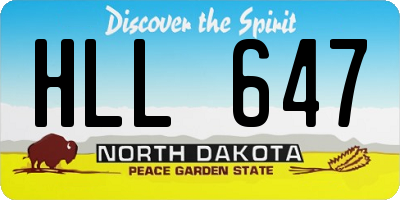ND license plate HLL647