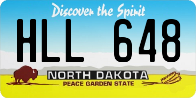 ND license plate HLL648